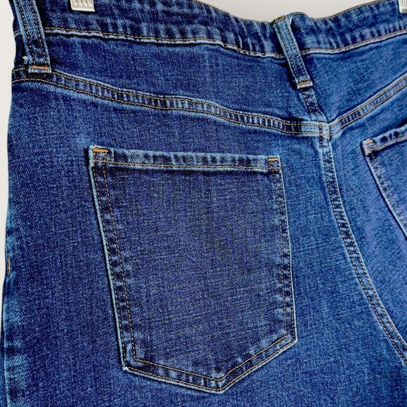 Banana Republic Wide Leg Crop High Rise Blue Jeans Pleated Women Size 33/16 Tall - Picture 8 of 12